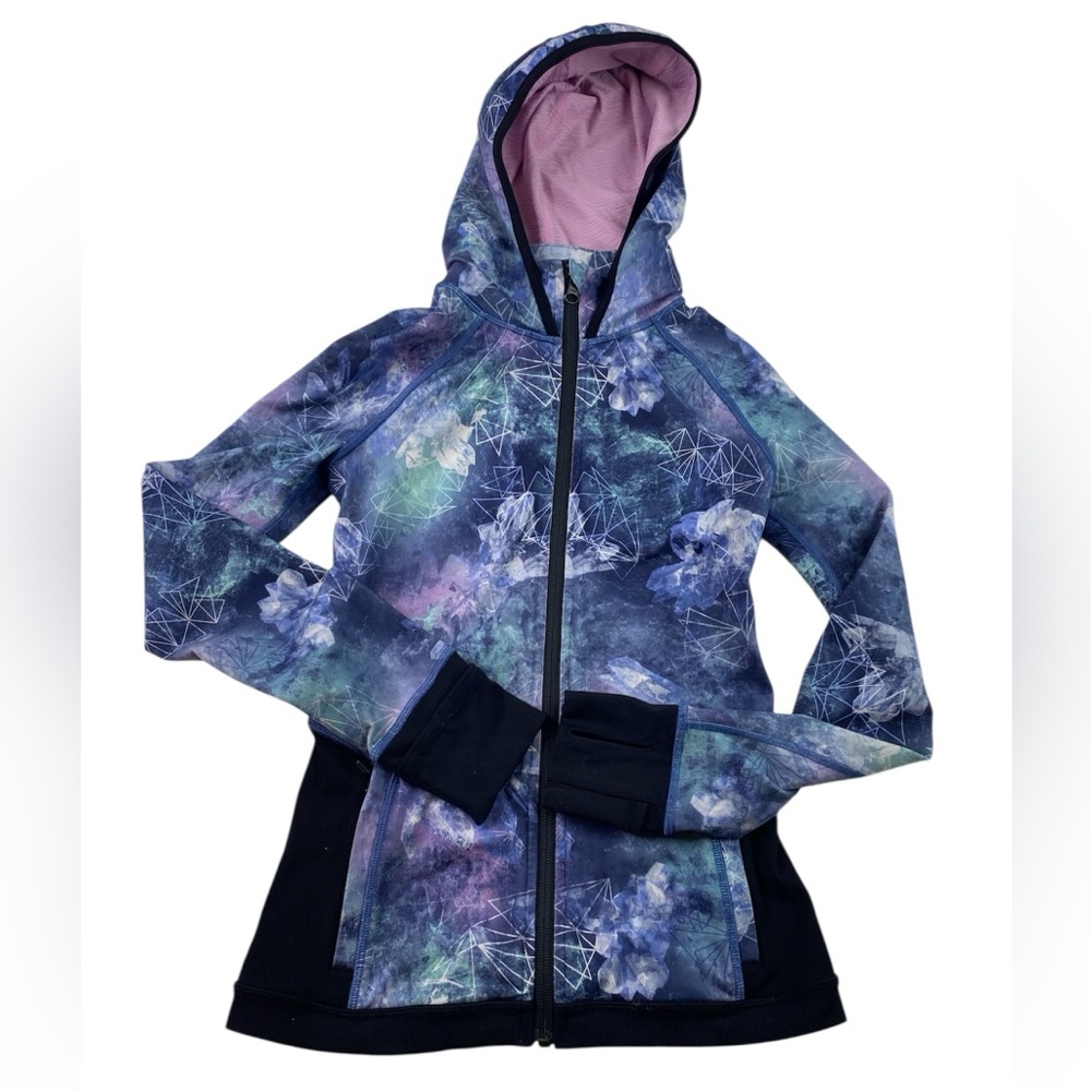Ivivva Lululemon On A Moonwalk Crystal Galaxy Print Continuum Full Zip Jacket 10